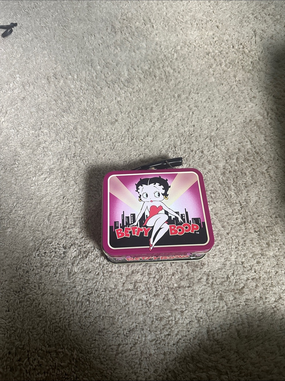 Betty Boop Pink and Black Retro Character Small Tin Case